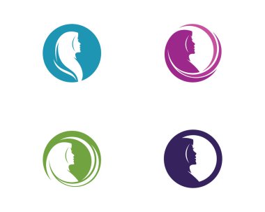 Muslimah tesettür logo şablon vektör illüstrasyon tasarımı
