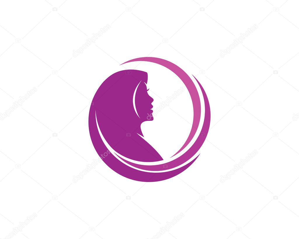 Muslimah hijab Logo template vector illustration design