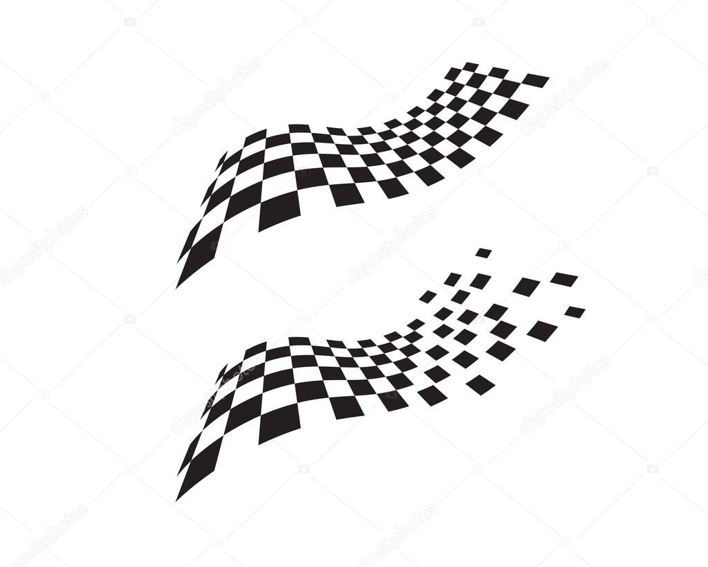 Race flag icon, simple design illustration vector