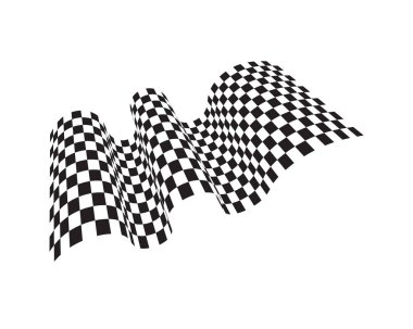 Yarış bayrağı simgesi, basit tasarım illüstrasyon vektörü