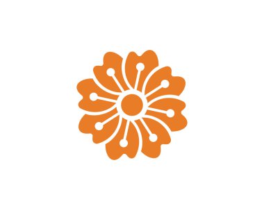 çiçek vektör tasarım şablonu çizimi