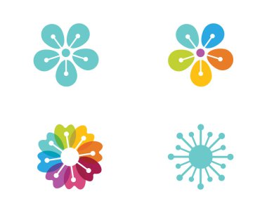 çiçek vektör tasarım şablonu çizimi