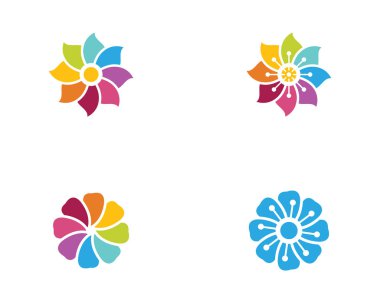 çiçek vektör tasarım şablonu çizimi