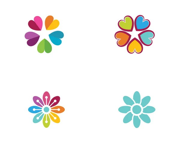 Flor Vector Icono Diseño Plantilla Ilustración — Archivo Imágenes Vectoriales