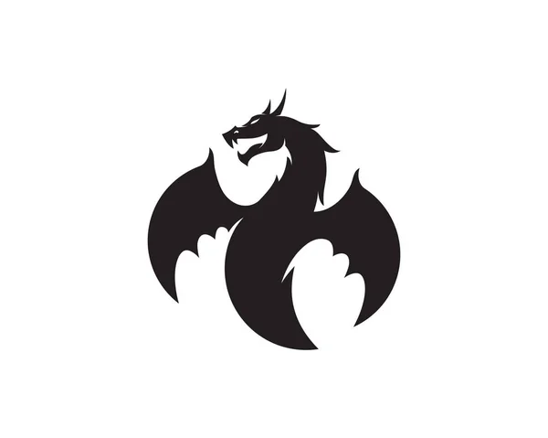 Dragon Vektor Ikon Illustration Design Logotyp Mall — Stock vektor