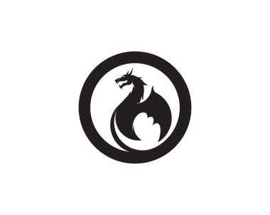 Dragon vektör resimleme logo şablonu