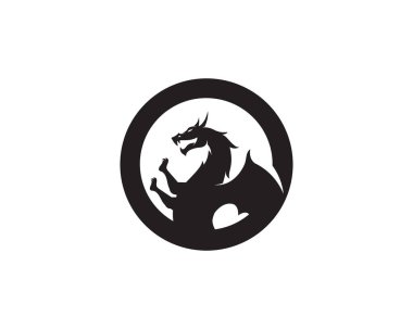 Dragon vektör resimleme logo şablonu