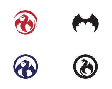 Dragon vektör resimleme logo şablonu
