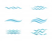 Vízhullám ikon vektor illusztráció tervezés logó