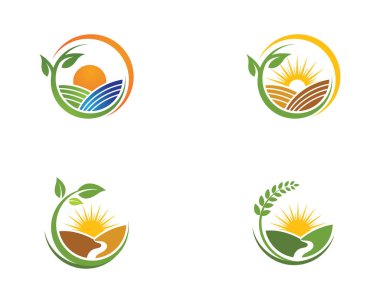 Çiftlik vektörü tarım organik ikon çizimi