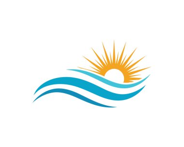 Su dalgası simgesi vektör çizim logosu