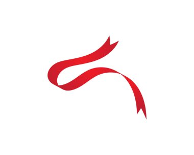 Kırmızı kurdele Vektör illüstrasyon tasarımı