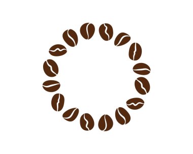 kahve çekirdeği simgesi vektör çizimi şablonu