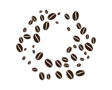 kahve çekirdeği simgesi vektör çizimi şablonu