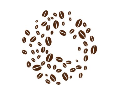 kahve çekirdeği simgesi vektör çizimi şablonu