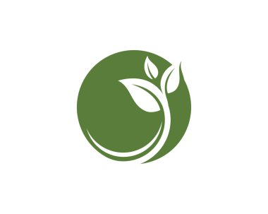 Yeşil ağaç yaprağı ekolojisi logoları