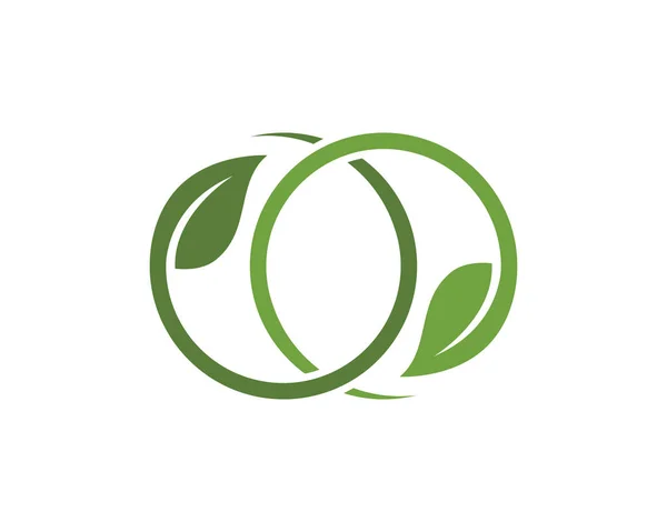 Логотипи екології листя зеленого дерева — стоковий вектор