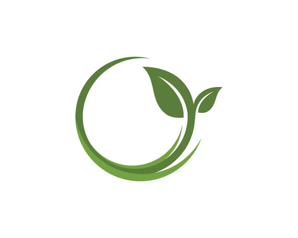 Logos av gröna träd blad ekologi — Stock vektor