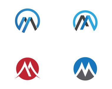 M harfi Logo şablonu vektör