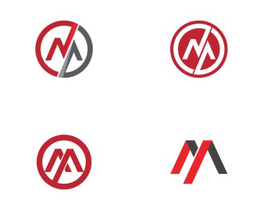 M harfi Logo şablonu vektör