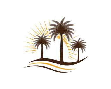 Tarih ağaç simge vektör çizim logo şablonu