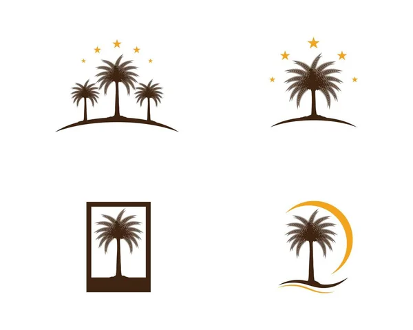 Modèle Logo Illustration Vectorielle Icône Arbre Date — Image vectorielle
