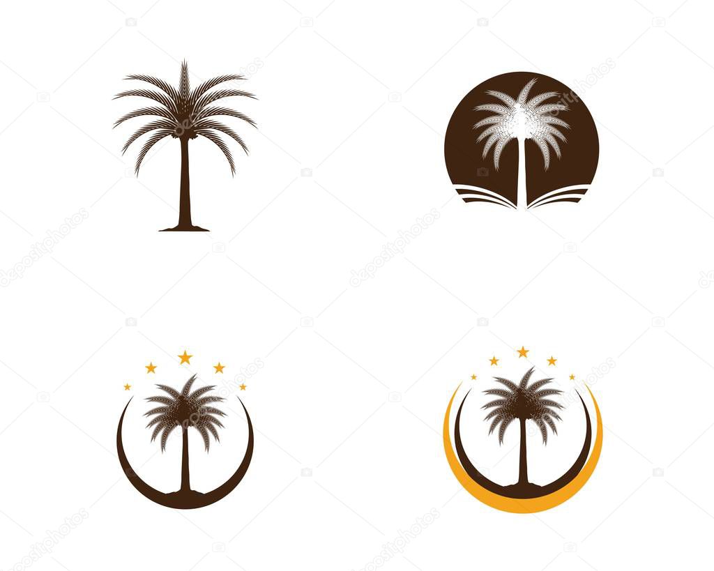 Date tree icon vector illustration logo template
