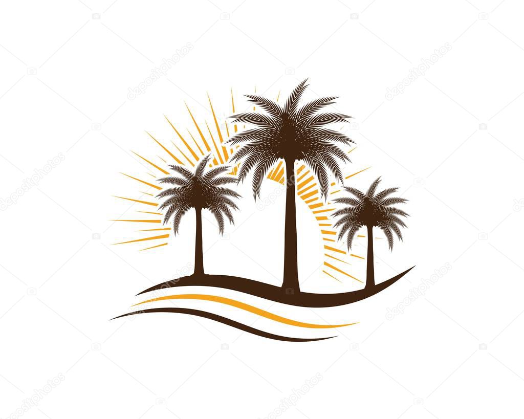 Date tree icon vector illustration logo template