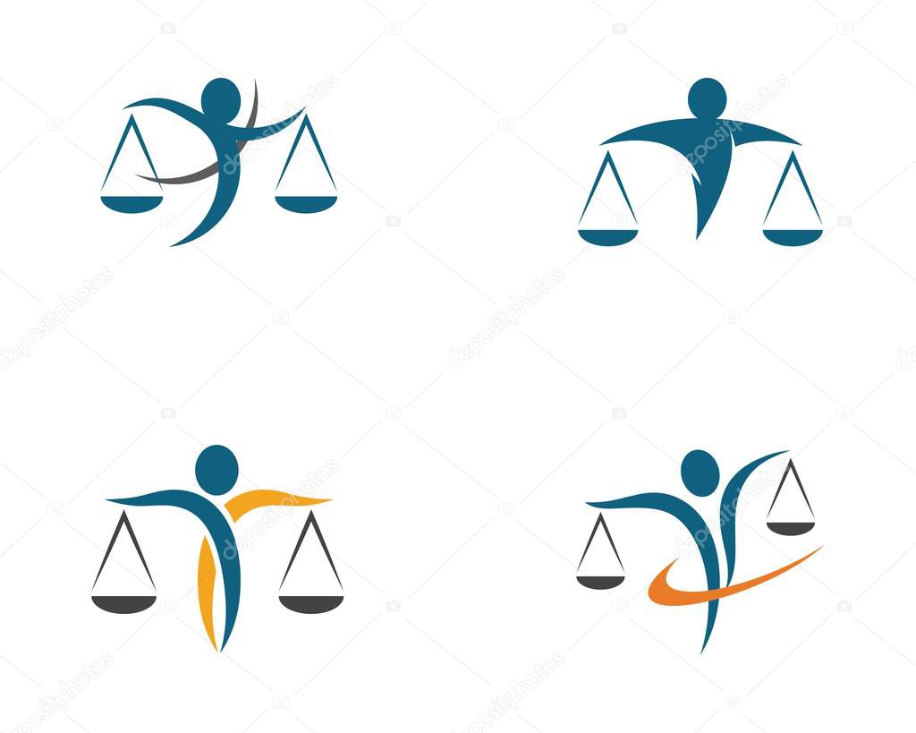 Lawyer logo template vector icon illustration design