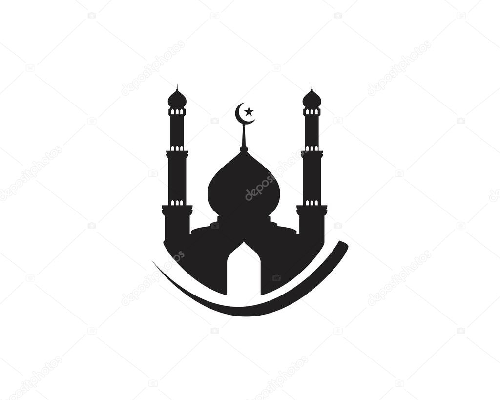 Mosque Moslem icon vector Illustration