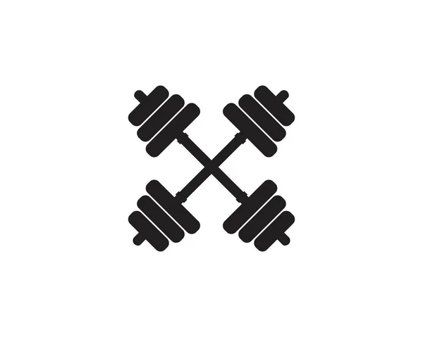 Barbel, hantel gym icon logo vorlage — Stockvektor