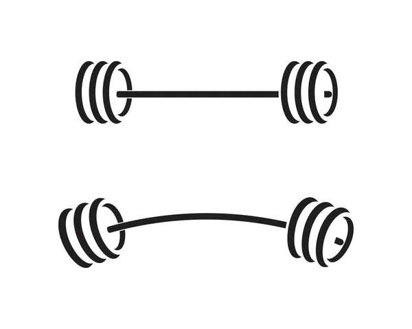 Barbeel, Dumbbell sportschool pictogrammalplaatje Logo — Stockvector