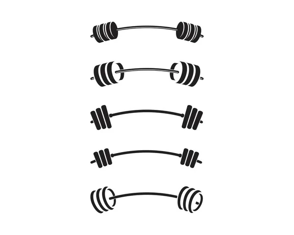 Barbeel, Dumbbell sportschool pictogrammalplaatje Logo — Stockvector