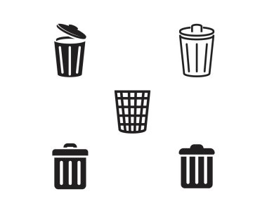 Çöp simgeleri vektör illüstrasyon