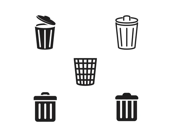 Iconos de basura vector ilustración — Vector de stock
