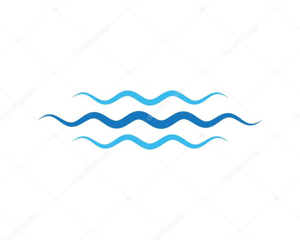 Water wave icon vector illustration design logo