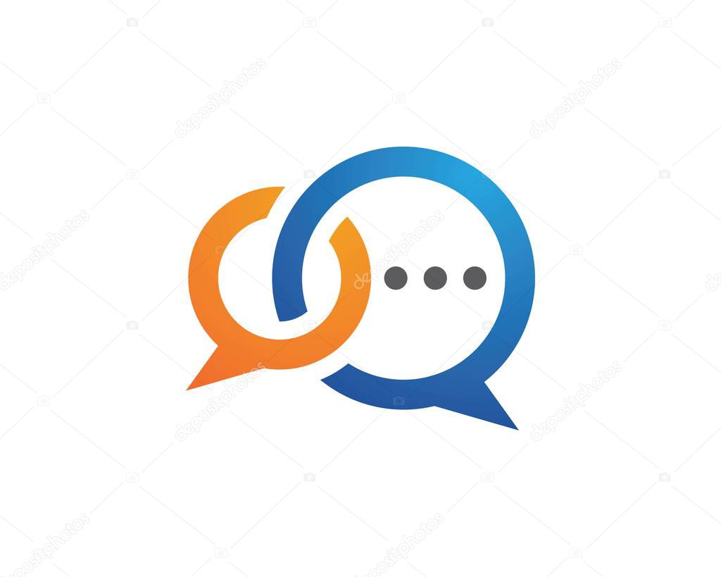 Speech bubble icon Logo template vector illustration