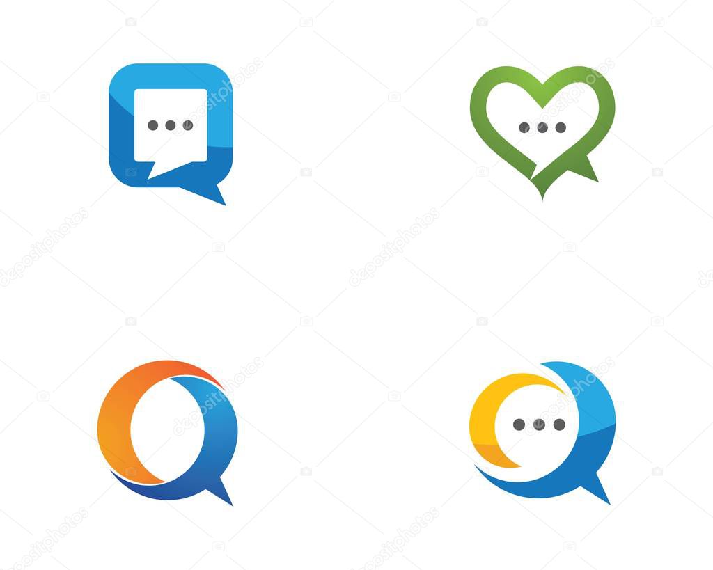 Speech bubble icon Logo template vector illustration