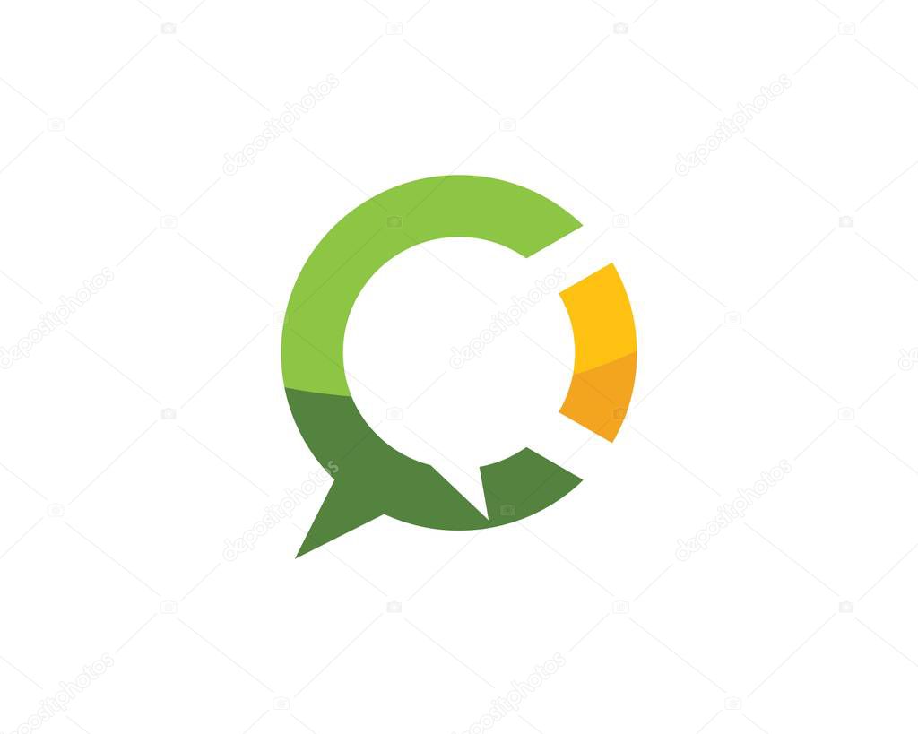 Speech bubble icon Logo template vector illustration