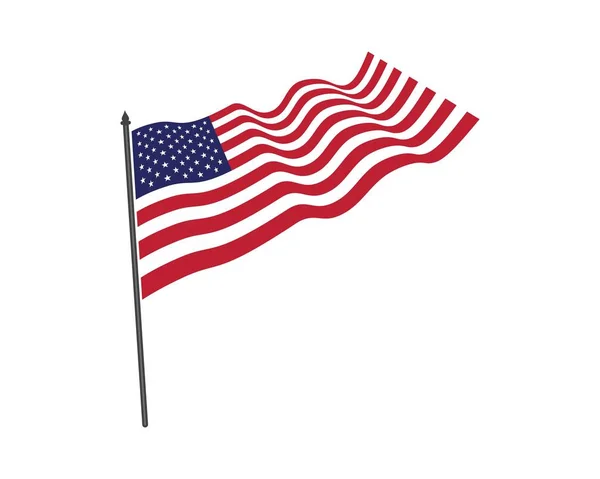 Bandera de América vector icono ilustración — Vector de stock