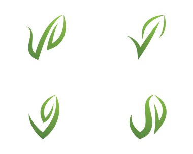 Yeşil ağaç yaprağı ekolojisi logoları