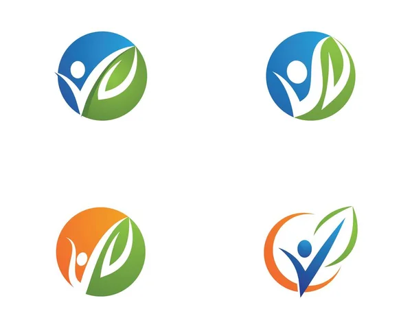 Mänsklig karaktär logotyp tecken — Stock vektor