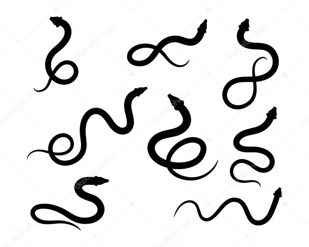 Snake icon silhouette vector illustration icon