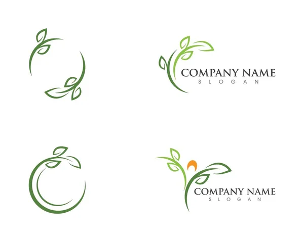 Logos of green Tree leaf ecology — Stock Vector