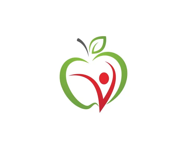 Icono de diseño de vector de manzana saludable — Vector de stock