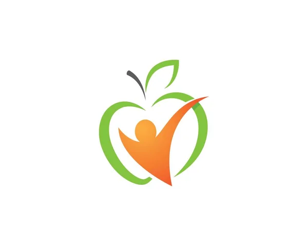 Icono de diseño de vector de manzana saludable — Vector de stock