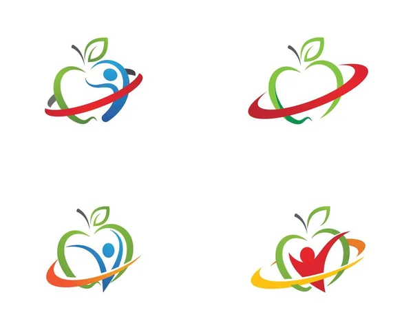 Icono de diseño de vector de manzana saludable — Vector de stock