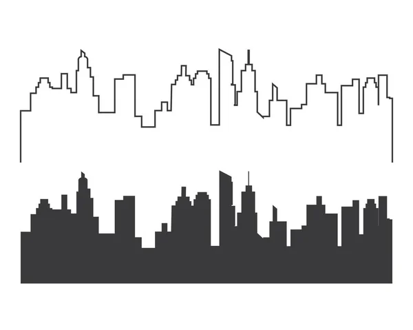 Stadens skyline vektor silhuett — Stock vektor