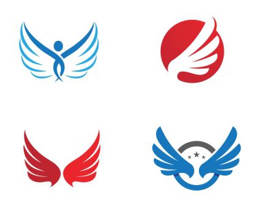 Kanat Falcon Logo şablonu vektör