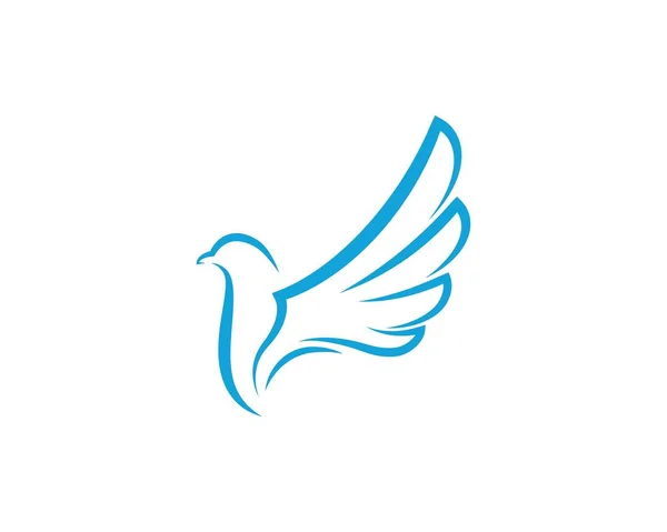 Paloma de ala de pájaro icono plantilla — Vector de stock